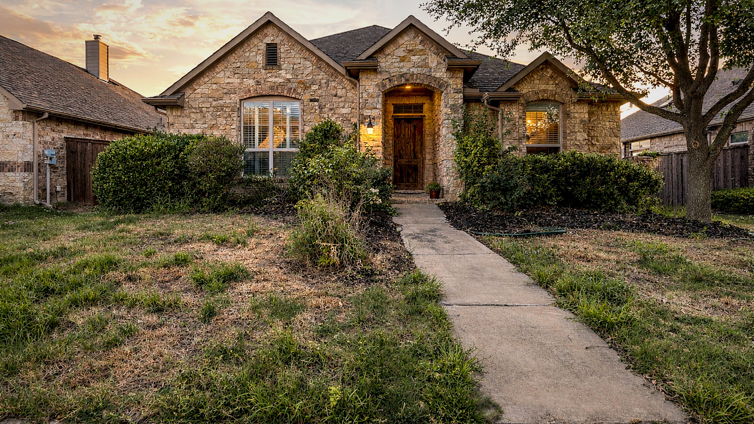 Project 01 before - front yard and entry landscaping